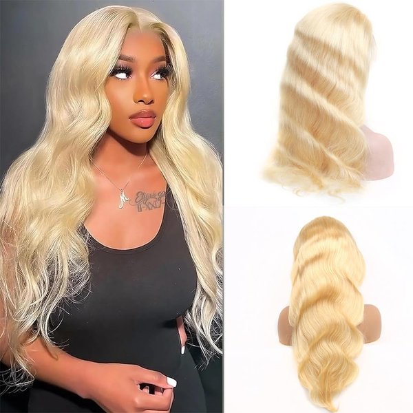 ELISHEVA 613 Lace Front Wig Human Hair Body Wave 24 Inch Free Part 613 HD Lace Frontal Wig Pre Plucked with Baby Hair Blonde 13x4 Lace Front Wigs Human Hair Wig for Women 10A Brazilian Virgin Hair