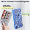 QIANRENON 24 in 1 Game Cassette Magnetic Organizer Case Micro SD Game Card Storage Case, Holds 24 NDS Cassette+24 MicroSD Card, Storage NDS Switch OLED Switch Lite Card, Blue/Astronomical Pattern