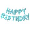 Teal Blue Happy Birthday Balloons Banner,16 Inch Mylar Foil Letters Sign,Reusable Balloons for Women, Men, Boys & Girls Birthday Decorations Party Supplies