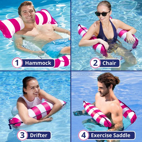 Aqua Original 4-in-1 Monterey Hammock Pool Float & Water Hammock – Multi-Purpose, Inflatable Pool Floats for Adults – Patented Thick, Non-Stick PVC Material