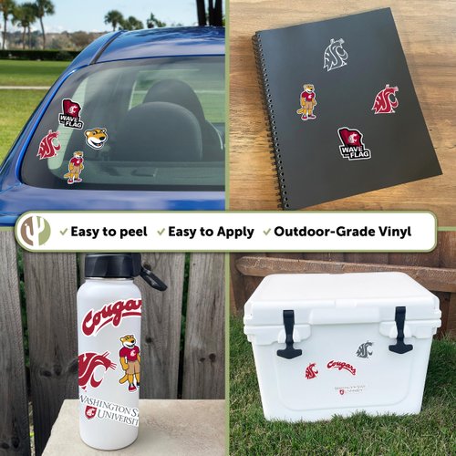 Desert Cactus Washington State University Cougars WSU Cougs Stickers Vinyl Decals Laptop Water Bottle Car Scrapbook11.42x8.94 T2 (Type 2)
