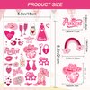 50 Pieces Glow in The Dark Temporary Tattoos, Pink Preppy Bachelorette Tattoos Stickers, Girls Women Body Face Art, Disco Cowgirl Party Decorations Favor Supplies