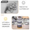 Whiidoom Tumbler Lid Organizer Cup Lid Organizer Freestanding Bamboo Tumbler Cup Organizer for Save Pantry, Countertop, Kitchen Cabinets Space (1 Pack)