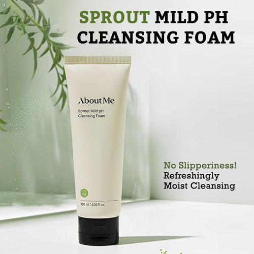 [ABOUT ME] Sprout Mild pH Cleansing Foam - Gentle Daily Face Wash with Young Barley & Wheatgrass Extract, Vegan (120ml/4.05 fl oz)