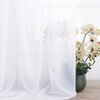 NICETOWN Sheer Canopy Bed Curtains Panels 216 - Home Decoration Sheer Voile Scarf Valance for Wedding (1 Panel, W60 x L216, White)