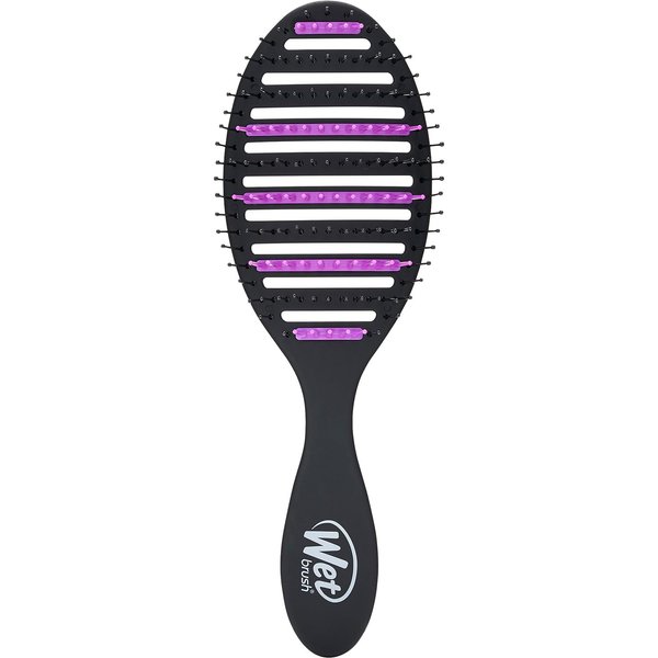 Wet Brush Refresh and Extend Speed Dry Black Detangling Hair Brush -Vented Design and Ultra Soft HeatFlex Bristles Are Blow Dry Safe -Removes Dirt Excess Oils and Impurities-Charcoal Infused Bristles