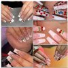 COOSLIM 45 Pcs Cherry Nail Charms Rhinestone Red Pink Cherries Nail Art Gems Star Heart Planet Pearl Nail Jewelry Decorations Saturn Shape Acrylic Nail Accessories for Women Girl DIY Crafts Supplies B