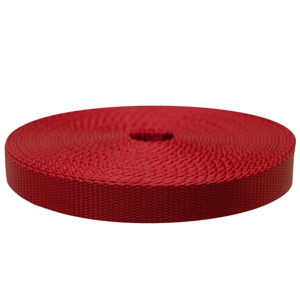 Strapworks Colored Flat Nylon Webbing - Strap For Arts And Crafts, Dog Leashes, Outdoor Activities - 1 Inch x 10 Yards, Dark Red