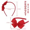 MEEDEE Toddler Red Headband Headband With Bow Headband Bows For Girls Headband Grosgrain Ribbon Headband For Toddlers Kids Party Decoration Cosplay Costume Headwear Makeup Handmade Hair Band