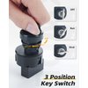 QUICKWOLF 4012165 Ranger Ignition Key Switch Compatible with Polaris Ranger 400 425 500 570 700 800 900 1000 RZR 570 800 900 1000 Sportsman 400 500 600 700 800 4011002 Off/Run/Start 6 Pin 3 Position