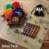 Grajar DND Dice Set, 42 Pcs polyhedral dice Set with 6 Colorful Animal Pattern Dice Bag and PU Leather and Velvet dice Tray for Dungeons and Dragons D&D RPG MTG Table Games Starry Sky