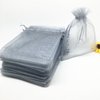 100pcs 4x6 Inches Drawstrings Organza Gift Candy Bags Wedding Favors Bags (Gray)