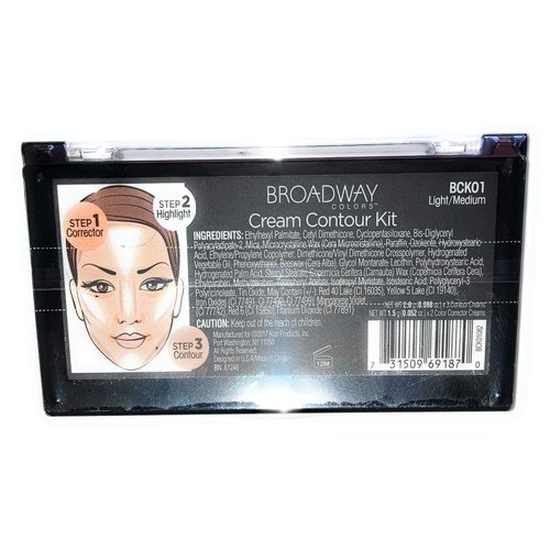 Broadway Colors (1) Contour Artist Cream - Cream Contour Kit - BCK01 Light/Medium - Net Wt. 0.098 oz. x 3 Contour Creams - 0.052 oz. x 2 Color Collector Creams