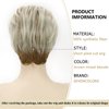 SEVENCOLORS Short Blonde Wigs for White Women Layered Mixed Blonde Pixie Cut Wigs with Bangs Synthetic Short Hair Replacement Wigs