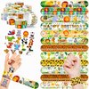 Cherisnowy 48 PCS Jungle Party Favors 24PCS Tattoos Sticker 24PCS Slap Bracelets Wristbands Perfect for Themed Birthday Baby Showers or Classroom Rewards Ideal Decor and Gifts for Girls and Boys