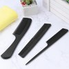 Rsiynax 3 Pieces Professional Teasing Comb, Premium Black Carbon Fiber Hair Comb Set for Cutting and Styling, Fine and Wide Tooth Hair Barber Combs for Women and Man