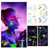 HOWAF 12 Sheets Glow UV Neon Temporary Tattoos 120+pcs Body Face Tattoos for Women Blacklight Festivals Raves Party Supplies, Glow in the Dark Tattoos Stickers Waterproof Neon Body Art Decoration