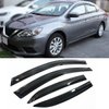 JDM Smoked 3D Wavy Window Visor Vent Shade Compatible with for 2013-2019 Nissan Sentra Sedan