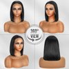 YGP Bob Wig Human Hair 200 Density 13x4 HD Transparent Lace Front Bob Wigs Pre Bleached Tiny Knots Glueless Wigs Pre Plucked Blunt Cut Wig with Baby Hair Natural Color 10 Inch