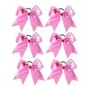 6 Pcs Pink Sequin Grosgrain Ribbon Glitter Hair Bows for Breast Cancer Awareness, Cheer Team Gifts for Teens