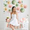 Sage Green and Blush Pink Bridal Shower Decorations Boho Bride to Be Decorations Sage Green and Pink Bachelorette Party Decorations Beige Fans Dusty Rose Tissue Pom Poms with Cream Tassel Garland