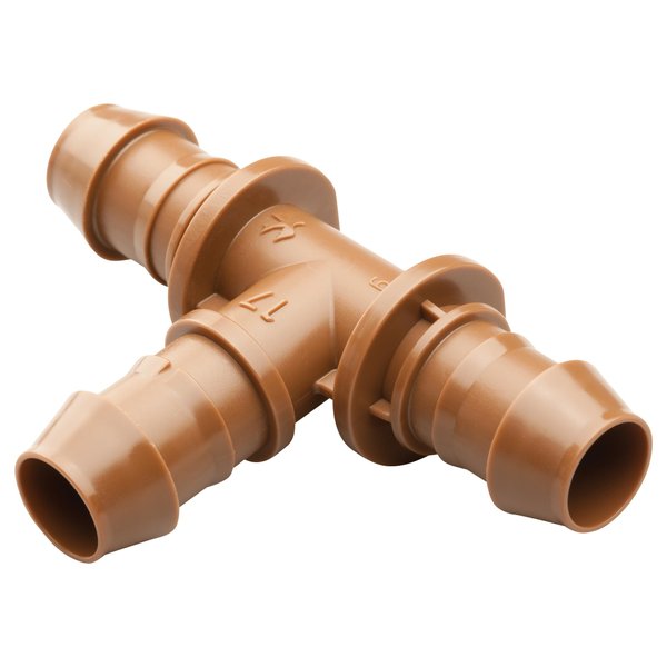 Rain Bird BT50/4PKS Drip Irrigation Universal Barbed Tee Fitting, 5/8", 1/2", .700" Drip Tubing, 4-Pack