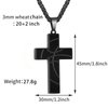 GLITTO Basketball Cross Necklace for Teen Teenage Boys, Stainless Steel Cross Pendant Chain Religious Christian Baptism First Communion Reconciliation Confirmation Jewelry Gifts Graduation for Him Son Men Age Joshua 1:9 (Black)