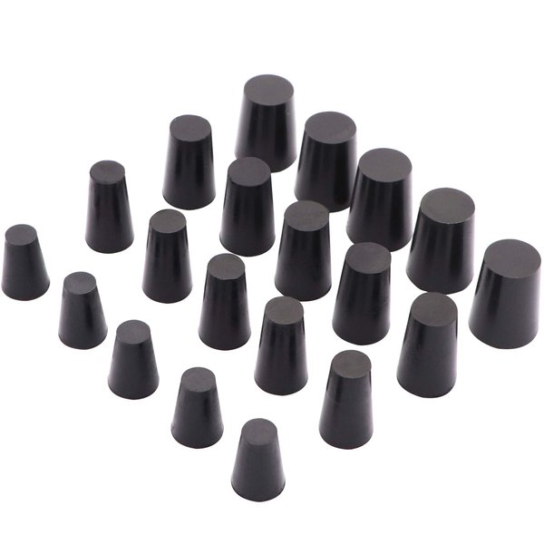 40 Piece 3/8inch to 3/4inch High Temp Silicone Rubber Tapered Plug Kit Powder Coating Custom Painting Supplies