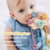 Montesorri-Toys - Montessori Pull String Toy - Made of 100% Food Grade Silicone with Built-in Rattle Function and Easy to Clean Design (Cream Color)