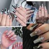 Lawnite 2Pack Chrome Nail Polish Silver Metallic Liquid Gel Nail Polish Set With Built in Brush 3D Painting Drawing Metal Polish 5ml