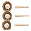 HUIANER Miniatures Baseball Bat 9pcs Dollhouse Accessories Sports Mini Bat Glove Ball Set Mini Dollhouse Kitchen Fairy Garden Cake Topper Decoration
