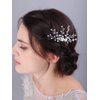 JWICOS Bride Pearl Wedding Hair Comb Bridal Side Comb Hair Clips Headpiece Wedding Hair Accessories for Women and Girls (Gold)