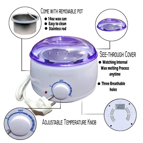 Professional Electric Wax Warmer and Heater for Soft, Paraffin, Warm, Crème and Strip Wax | Wax Melter for Hair Removal with Adjustable Temperature for Salon Quality Results