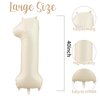 40 Inch Cream White 1 Balloon Numbers, Large Number 1 Balloon Foil Helium Number Balloons, Big 1st Foil Birthday Balloons for Boys Girls 1st Birthday Party Decorations Anniversary Party Supplies