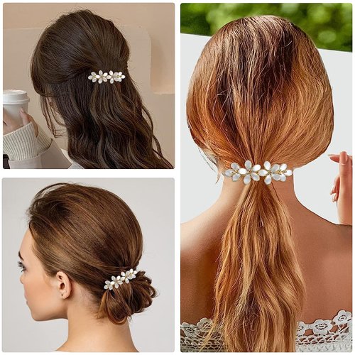 E EMZHOLE Vintage Hair Barrettes,Opal Hair Clips Sparkly Glitter Rhinestones Flowers Hairpin French Style Hairclips Vintage Hair Accessoires for Women and Girls