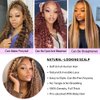 Ijowa 13x4 Highlight Ombre Deep wave Lace Front Wigs Human Hair P4/27 Colored HD Transparent Honey Blonde Curly Lace Frontal Wigs Pre Plucked 180% Density with Baby Hair 26inch