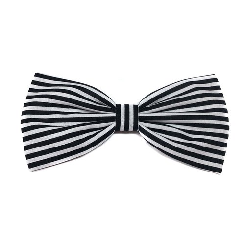 Striped Hair Bows (Alligator Clip, Edgy, Wednesday Adams)