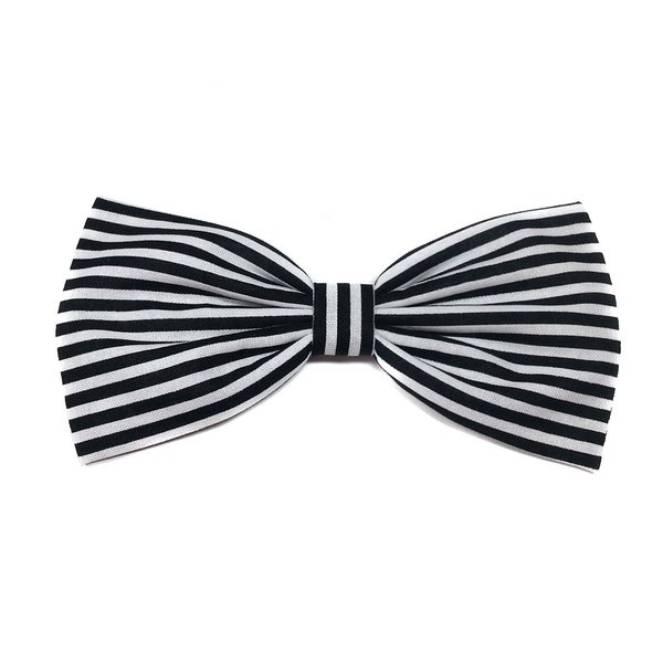 Striped Hair Bows (Alligator Clip, Edgy, Wednesday Adams)