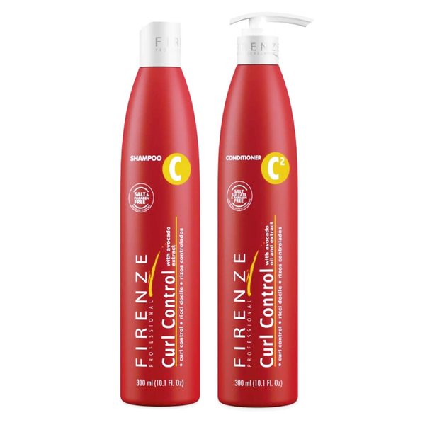 Firenze Professional Curl Control with avocado extract Shampoo and Conditioner, Includes Gift bag