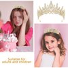 CAVETEE Princess Crown and Birthday Princess Sash,Glod Birthday Tiara With Glitter Sash for Princess Party Decorations Happy Birthday Accessories Birthday Crown and Tiara for Women Girls