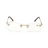 V.W.E. Clear Bifocal Rimless Rectangle Reader Reading glasses - Comfortable Stylish Simple Readers (Gold, 2.50)