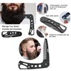 baixikly Stainless Steel Folding Beard Comb For Men, Mustache Comb Multifunctional Pocket Beard for Men Beard Mustache Stylin