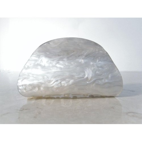 Platinum white marbled hair claw clip