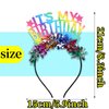 Doneace Birthday Girl Headband Glitter Rainbow Tassel Tiara Happy Birthday Crown Hairband for Women Girls Kids,' It's My Birthday' Headpiece for Party Favors Hair Accessories Decorations 1Pcs