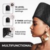 Hair Steamer For Natural Hair Home Use w/10-level Heats Up Quickly, Heat Cap For Deep Conditioning - Thermal Heat Cap For Black Hair, Great For Deep Conditioner (Black)