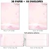 30 Stationery Writing Paper with 18 Self Adhesive Envelopes, Stationary Set for Writing Letters, Cute Stick Stationary Set, 6 Unique Designs, Double Sided Printing (48)