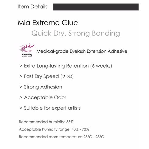 Crystal Clear Glue for Eyelash Extension, Color, Glitter Strong Bond (10ml)