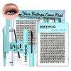 MH Cluster Eyelash Extensions Kit Lash Clusters Kit Lash Clusters with 12ML Bond and Seal Waterproof, 12ML Lash Remover, Lash Tweezers for DIY Lash Extension Kit (168PCS, 8-18mm)