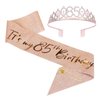 JasperKino 85th Birthday Sash and Tiara Set Rose Gold Birthday Sash Crown Birthday Party Favors Supplies for Birthday Party