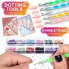 JOYJULY Nail Art Brushes Kit, 3D Nail Art Decorations Kit with Nail Dotting Tools Butterfly Nail Art Glitters Stickers Nail Art Rhinestones, Nail Foil, Nail Art Striping Tapes Nails Design Kit